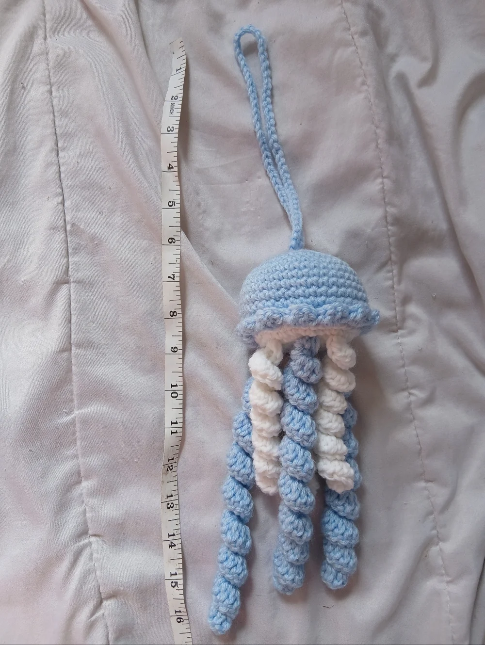 Blue Crochet Jellyfish - Picture 2 of 5